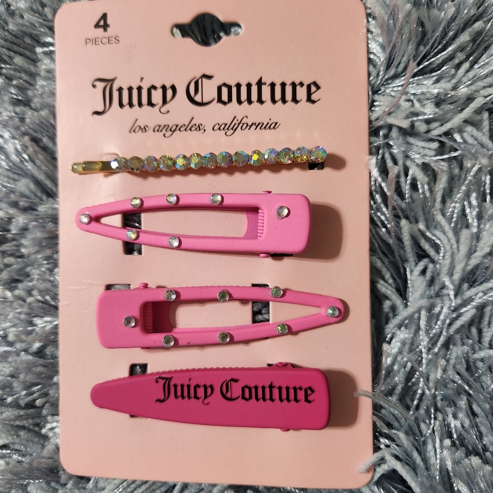 Juicy Couture 4 Pink Hair Clip Set